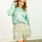 Sequin Tree Patch on Mint Sweatshirt