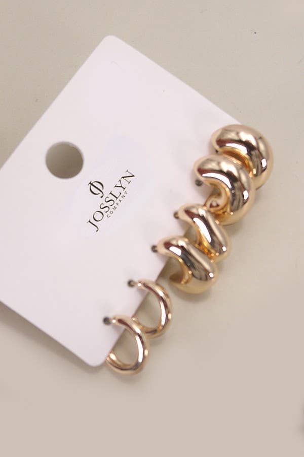 Bubbled Hoop Earring Set