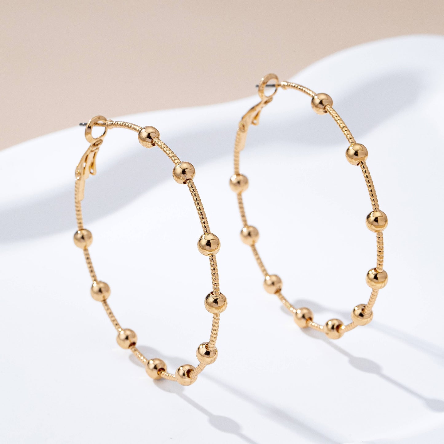 Evergold Beaded Hoop Earings