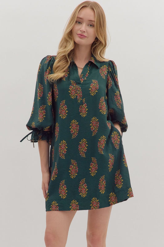 Evergreen Blossom Dress