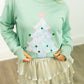 Sequin Tree Patch on Mint Sweatshirt