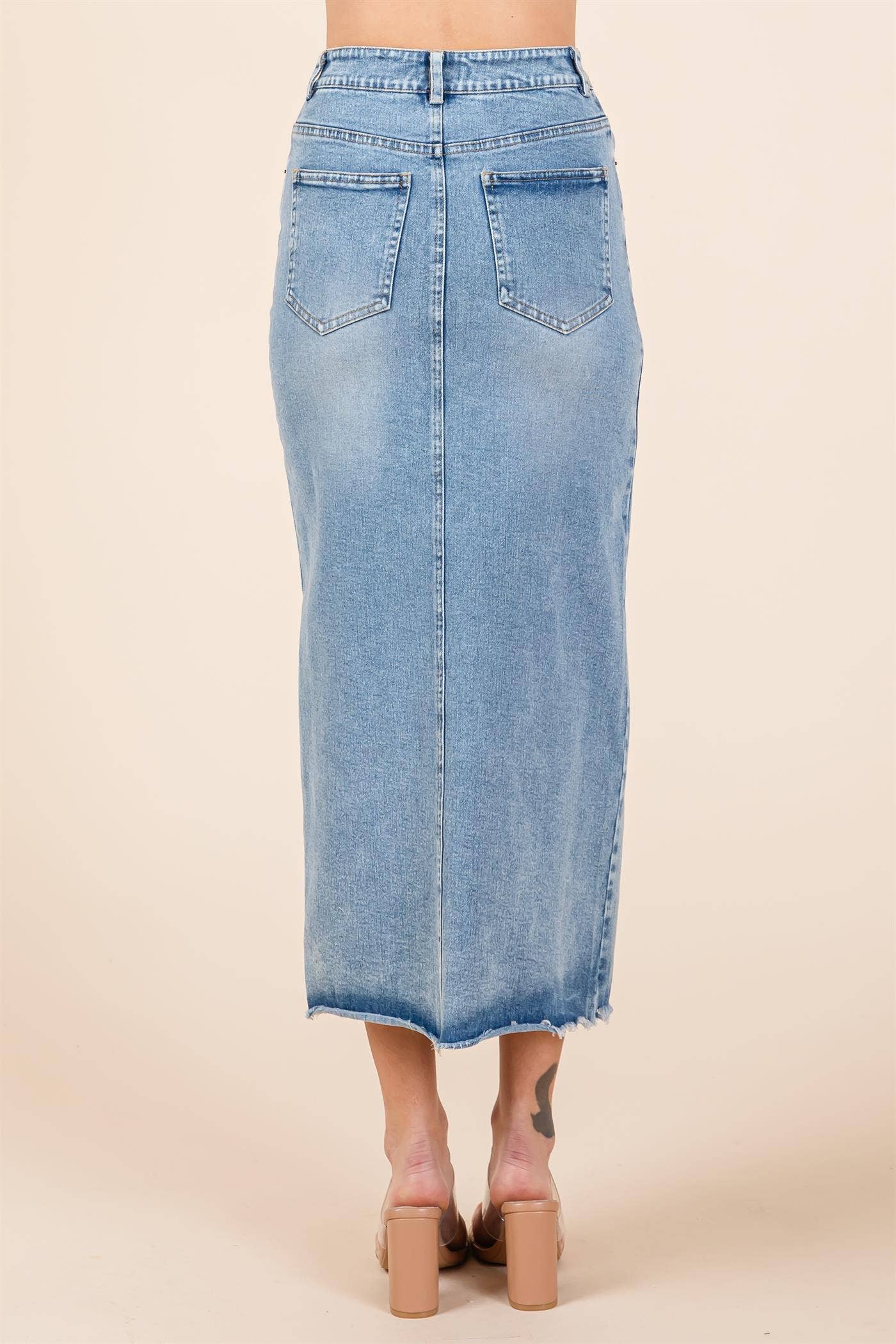 Plus Texas Ash High-Waisted Stretch Denim Skirt