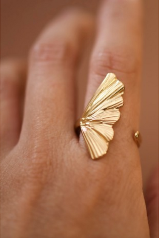 Half Golden Bloom Ring