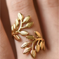 Golden Leaf Loop Ring