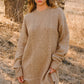 Cable Knit Loose Sweater Dress